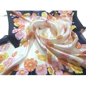 シルクスカーフ　横浜シルクスカーフ　レディーススカーフ　母の日　プレゼント用　ギフト包装　３色あり