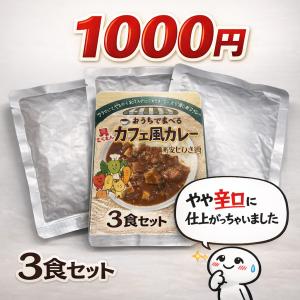 【訳あり/簡易包装】カフェ風カレー 3食セット 送料無料 1000円ポッキリ レトルトカレー やや辛口 お試し 保存食 非常食 買い回り ポイント消化 マルヤス味噌