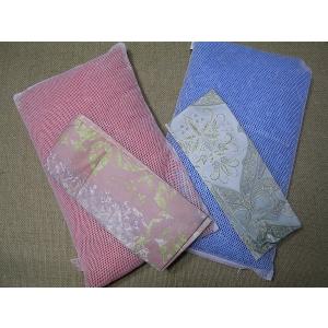 パイプ枕　カバー付き　ブルー系　ピンク系