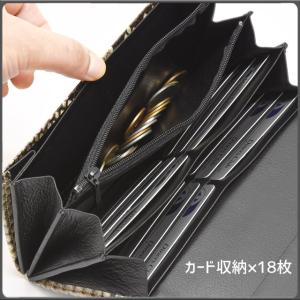 へび 蛇 ヘビ革 蛇革 長財布 ダイヤモンドパ...の詳細画像5