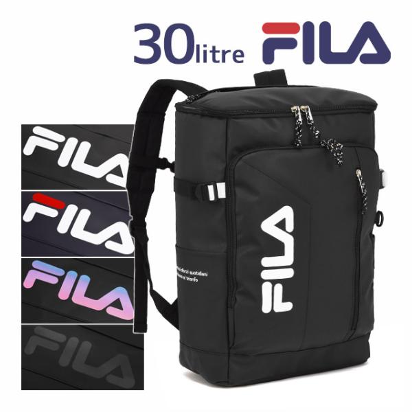 フィラ FILA リュック 通学 ボックス型 スクエア 30リットル 大容量 サイン 撥水 スクール...