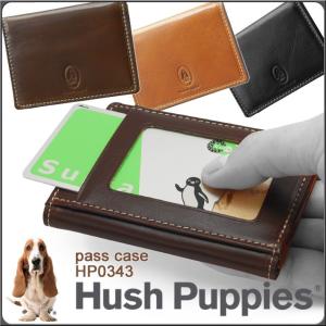 ハッシュパピー 定期入れ パスケース 窓付き Hush Puppies マゴ 牛革 HP0343｜かばんのマルゼン