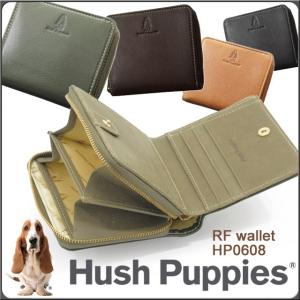 ハッシュパピー 財布 2つ折り ラウンドファスナー 小銭入れ Hush Puppies ニック 牛革 キャッシュレス コンパクト ミニ財布 スマートウォレット HP0608
