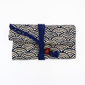 夢衣 道中財布 鳥獣戯画 青海波 蜻蛉 吉原繋ぎ 綿100% : あおい 正直