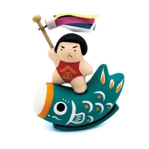 ゆらゆら鯉乗り金太郎/こいのぼり 端午の節句 五月飾り 子供の日 初節句 卓上飾り 季節飾り 室内用 コンパクト 置き飾り ゆらゆら人形 揺れる人形 和雑貨