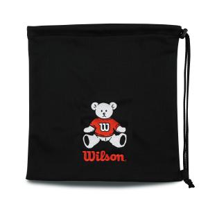 ウイルソン　WILSON　限定　ウイルソンベア　グラブ袋　ブラック×レッド　WB5745401｜マルゼンスポーツ