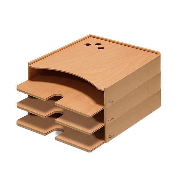 マーヴェプロダクツ　F_tray（スタッキングトレイ）×3set　　ウォームナチュラル