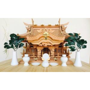 神棚 ケヤキ神殿 欅三社堂入母屋 960x600x240 : めいぼくや webshop