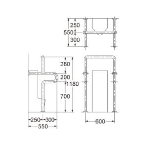 カクダイ ストール小便器用手すり【2455-34】[新品]【純正品】｜mary-b