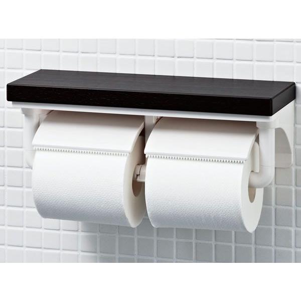 リクシル トイレットペーパーホルダー CF-AA64KUT 棚付2連紙巻器 高耐荷重タイプ インテリ...