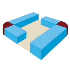 Combi ジョイントベンチシリーズ キッズコーナー レイアウト例 ミニマムサイズ３ 2.3m×2....