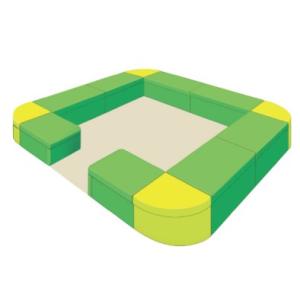 Combi ジョイントベンチシリーズ キッズコーナー レイアウト例 ミニマムサイズ４ 2.8m×2....