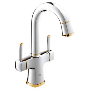 GROHE[グローエ] 洗面用水栓 【JP 2593 00】 グランデラ 2ハンドル洗面混合栓(引棒付) クロームxゴールド GROHE SPA COLLECTIONS【純正品】｜mary-b