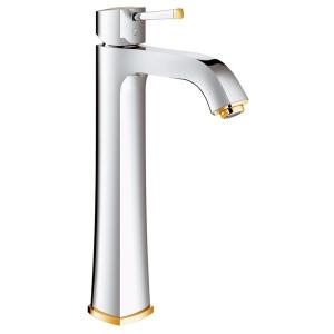 JP303101 GROHE [ グローエ ] 洗面用水栓グランデラ シングルレバー洗面混合栓(据置洗面器用・引棒なし) クロームxゴールド [メーカー直送][代引不可]【純正品】｜mary-b