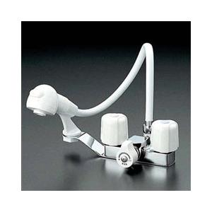 KVK 一時止水付2ハンドル洗髪シャワー KF12F2-1E オープンホースseries