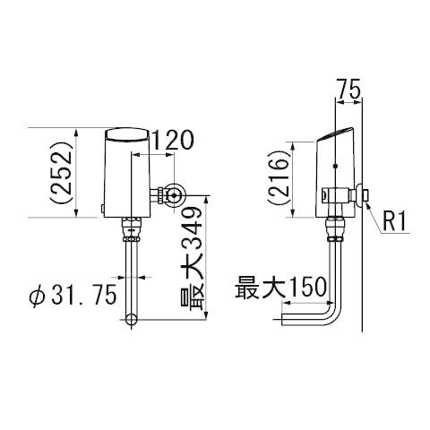 【受注生産4週間】OKC-A50-C  大便器自動洗浄システム オートフラッシュＣ 定流量弁なし セ...