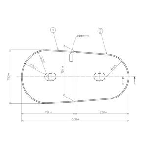 TOTO ふろふた 【PCF1530R】 軽量把手付き組み合わせ式 (2枚)【純正品】