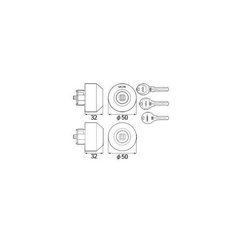 トステム z-2a5-dhyd ＷＸシリンダーセットＣ．Ｃ．２３．５ 玄関ドア部品  リクシル
