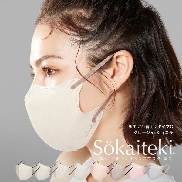 マスク 3Dマスク 不織布カラーマスク 不織布 立体 カラー メンズ レディース バイカラー 小顔 ...