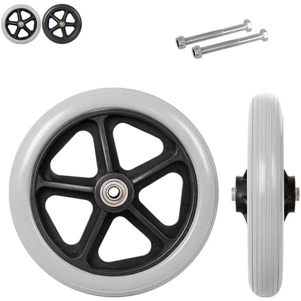 2個 車椅子用ホイール 車いす フロントキャスター ホイール 交換部品 6/7/8インチ 車椅子用ソ...