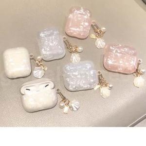 AirPods2 AirPods pro シェル風 パール チャーム 貝殻 かわいい ワイヤレス イヤホンケース エアーポッズケース カバー エアーポッズ プロ｜masakiglobal-store6