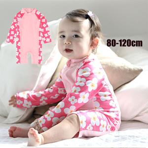 ベビー 水着 ロンパース水着 花柄 長袖ラッシュガード