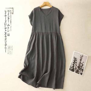 ワンピース 夏 レディース 半袖 ゆったり リ...の詳細画像2