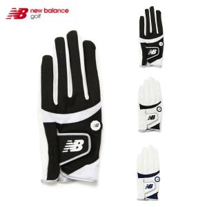 ニューバランスゴルフ グローブ メンズ 滑り止め付き 左手用 グローブ New Balance Golf グリップ レザーグローブ フィット感 蒸れ軽減 手袋 ブラック ホワイト