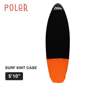 ポーラー サーフボードニットケース POLER SURF BOARD CASE 5'10 BLACK ORANGE サーフィン サーフボードカバー サーフボードケース ニット生地 日焼け防止｜masanagoya