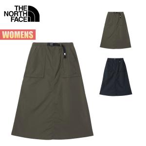 ノースフェイス スカート レディース コンパクトスカートTHE NORTH FACE Compact Skirt ロング丈 はっ水 軽い シンプル カジュアル ウェビングベルト 静電気ケア｜masa surf and snow