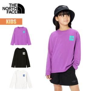 ノースフェイス Tシャツ キッズ 長袖 THE NORTH FACE ロングスリーブスモールスクエアロゴティー Kids L/S Small Square Logo Tee 子供 女の子 男の子 紫外線｜masanagoya