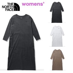 ノースフェイス ワンピース THE NORTH FACE ロングスリーブワンピース レディース L/S Onepiece 長袖 ロング丈 ワンポイント オーガニックコットン シンプル