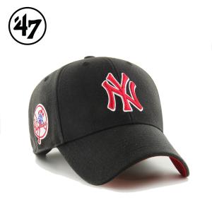 ’47 フォーティーセブン キャップ 帽子 ニューヨーク・ヤンキース エムブイピー ブラック×レッドロゴ New York Yankees SURE SHOT SNAPBACK 47BRAND MVP