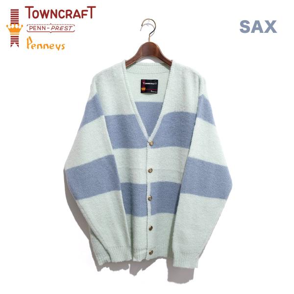 カーディガン メンズ 厚手 TOWNCRAFT BORDER CARDIGAN タウンクラフト ボー...