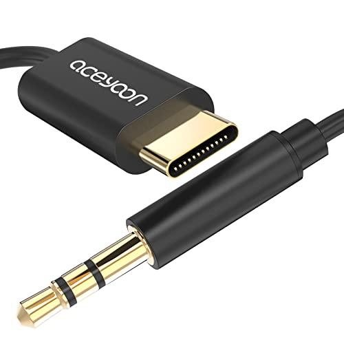 aceyoon AUX ケーブル 三極のみ対応 タイプC 50cm USB Type C to 3....