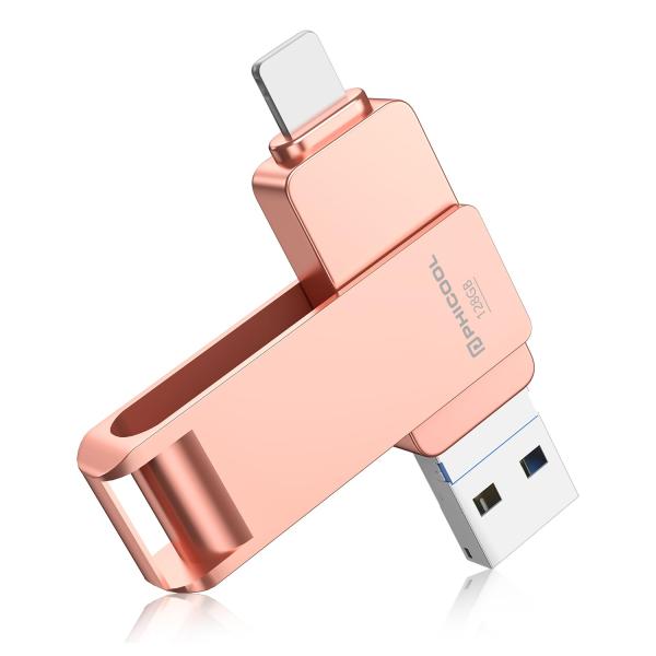 アプリ不要 初心者向け4in1 iPhone対応 USBメモリ 128GB iPad対応 usbメモ...