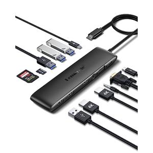 USB C ドッキングステーション Lemorele MST USB C ハブ 12 in 1 MST デュアル デュアルモニター マルチポート｜masao12shop