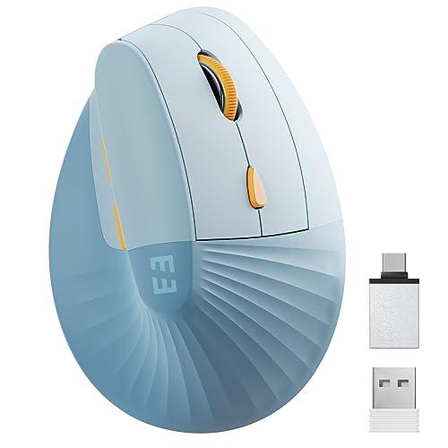 SEENDA エルゴノミック マウス ワイヤレス 縦型 静音 USB-C/USB-A 2.4GHz ...