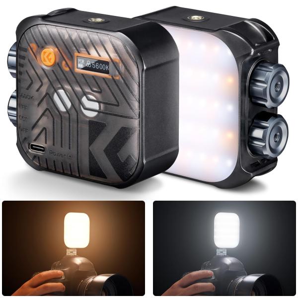 K&amp;F Concept ビデオライト 小型 補助照明 カメラ ライト ledライト 撮影 持ち運び ...