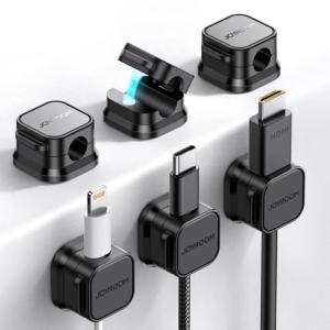 JOYROOM ケーブルホルダー6個セット・業界初マグネット式」 ケーブルクリップ 配線止め 配線整理 ケーブルスムーズ調整可能 コードホル