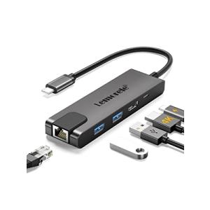 USB C ハブ 5 IN 1 Lemorele 有線LAN 1000Mbps 100WPD充電 HDMI 変換 ハブ USB 3.0*2 4K