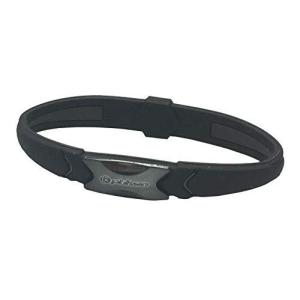 ファイテン ブレスレット RAKUWAブレスS プレートタイプ メタリックブラック 18cm