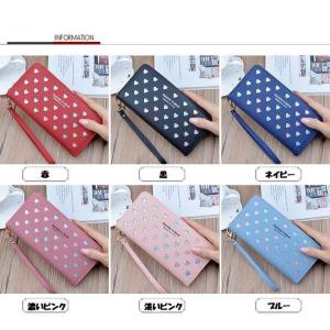 おしゃれ 可愛いハート 長財布 ラウンドファスナーウォレット 大容量 収納 軽量 小銭入れ付き＆ベルト付 （大人用＆子供用）　