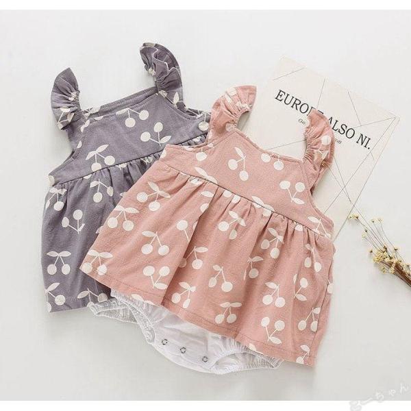 ベビー服 カバーオール 子供服 ワンピ+帽子 2点セット ベビーロンパース オーバーオール 女の子 ...