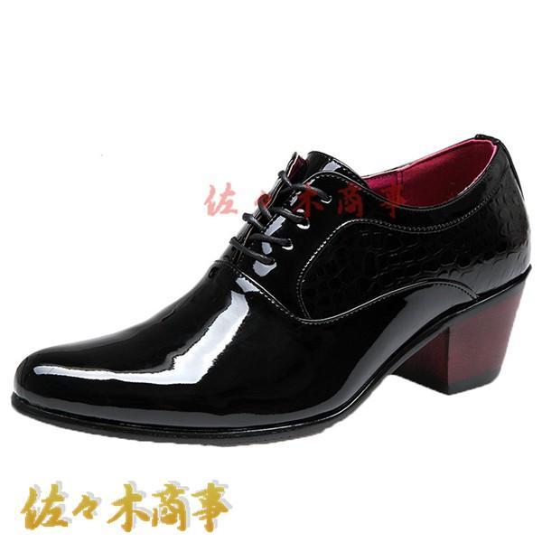 ドレスシューズ メンズ ビジネスシューズ エナメル革 内羽根 身長アップ 5cm ロングノーズ 大き...