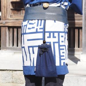 腰下げ巾着 01 刺し子生地 あさぎ 巾着 祭...の詳細画像3