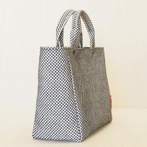 和柄 ミニトートバッグ 02 刺し子 白黒 ミ...の詳細画像1