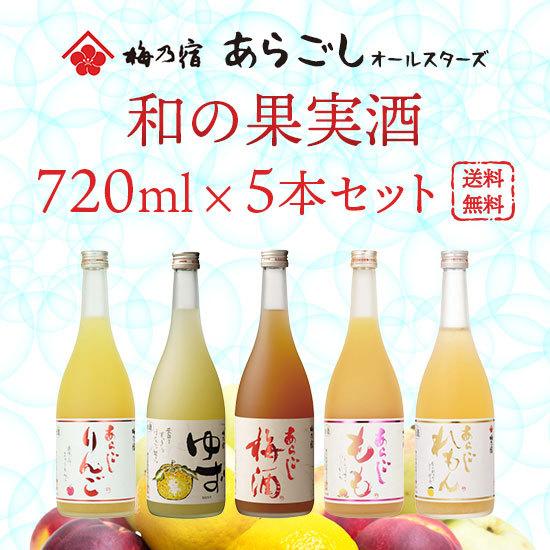 梅乃宿酒造和の果実酒 あらごしオールスターズ 720ml×5本