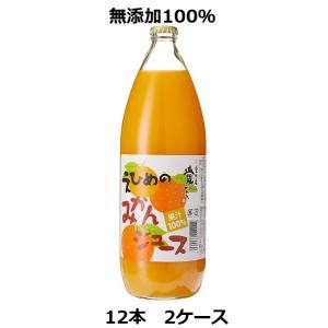 ジュース えひめのみかんジュース 1L 瓶 ×6本入 2ケースセット 合計12本 伯方果汁 無添加 100％ ジュース 送料無料 贈り物 ギフト｜mashimo