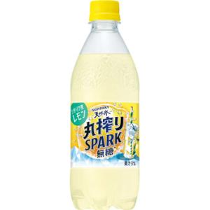 特価 サントリー 天然水 丸搾り スパーク SPARK 無糖 レモン 500ml×24本 1ケース ...